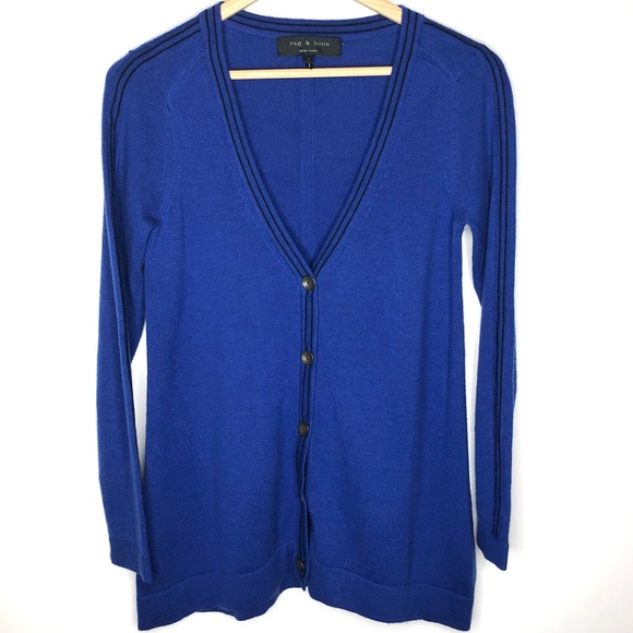 rag & bone Sweaters - Rag and Bone Blue Wool Cashmere Blend Cardigan S